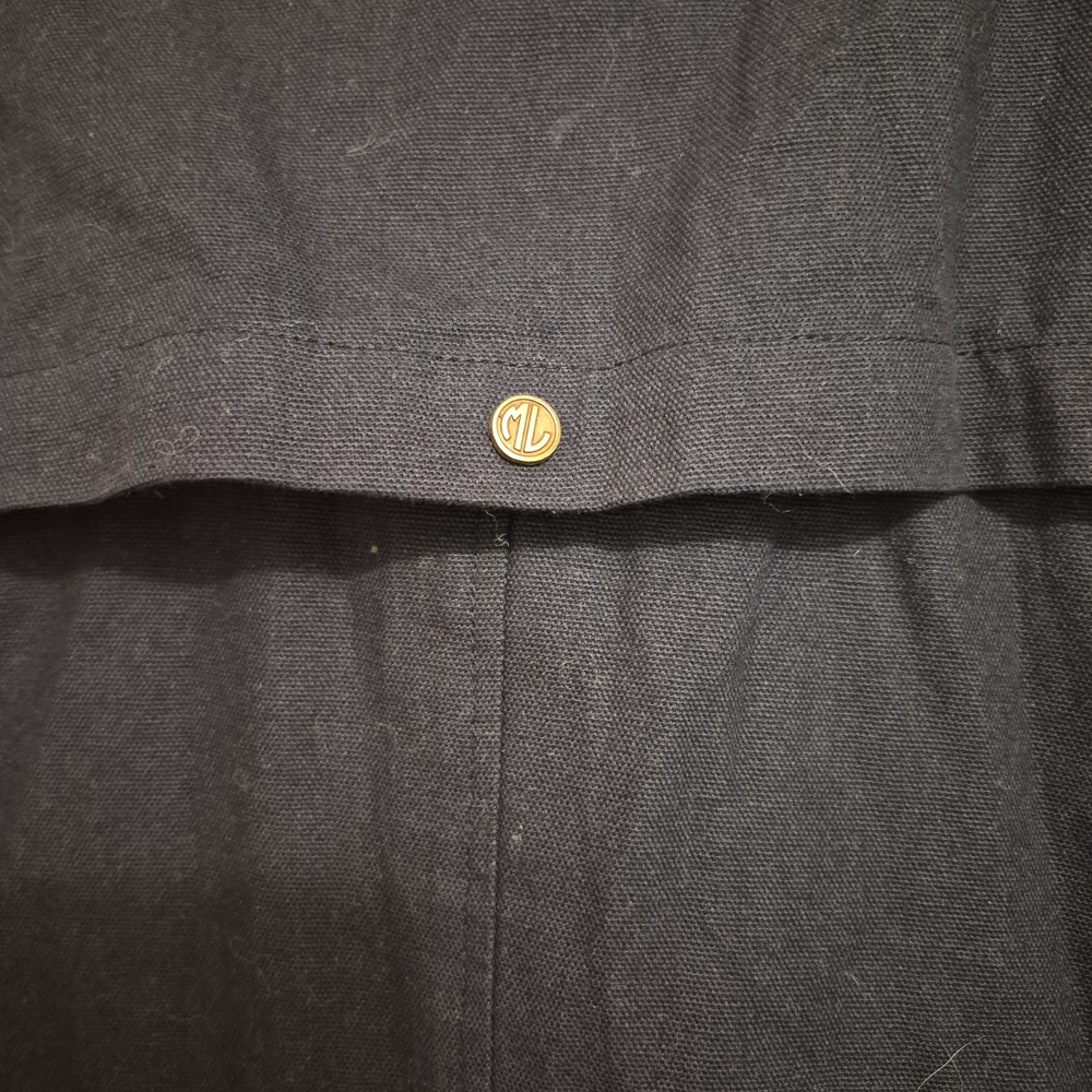 Marleylilly Navy Blue Monogrammed Field Jacket Womens Large Cotton Utility Coat‎ - Picture 3 of 5